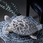 Статуэтка черепаха с ажурным панцирем и детализированной текстурой в белом цвете Marine Accessories варинант исполнения - 7 | Loft Concept в Ростове-на-Дону