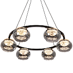 Люстра с круглыми плафонами из дымчато-серого стекла  IONA Grey Glass Chandelier 6 варинант исполнения - 1 | Loft Concept в Ростове-на-Дону