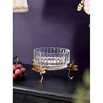 Чаша из прозрачного стекла на бронзовых ножках в виде стрекоз Eden Garden варинант исполнения - 2 | Loft Concept в Ростове-на-Дону