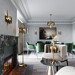 Бра с изогнутым плафоном на бронзовом основании с вертикальным декором из металлических трубок Sohne варинант исполнения - 2 | Loft Concept в Ростове-на-Дону