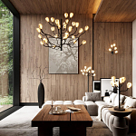 Торшер с плафонами из белых фарфоровых цветов на изогнутых ветвях Floralis варинант исполнения - 2 | Loft Concept в Ростове-на-Дону