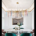 Люстра на подвесе с каркасом из металла и цветными подвесками из стекла Droplet Chandelier варинант исполнения - 4 | Loft Concept в Ростове-на-Дону