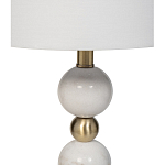 Лампа настольная с каркасом из мраморных шаров и белым абажуром Floor lamp Jewelry варинант исполнения - 2 | Loft Concept в Ростове-на-Дону