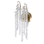 Бра с хрустальными прозрачными подвесками и круглым основанием золотого цвета FAIRYTREE Light варинант исполнения - 1 | Loft Concept в Ростове-на-Дону