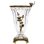 Ваза из прозрачного стекла с бронзовой вставкой в виде цветущей ветви Eden Garden porcelain and bronze варинант исполнения - 1 | Loft Concept в Ростове-на-Дону