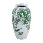 Ваза высокая с зелеными цветочными и птичьими мотивами Vase Inspired by Nature варинант исполнения - 2 | Loft Concept в Ростове-на-Дону