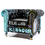 Кресло "Баския и Уорхол" Basquiat Warhol graffiti chair натуральная кожа варинант исполнения - 10 | Loft Concept в Ростове-на-Дону