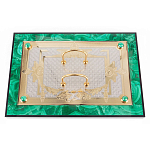 Настольный письменный набор из малахита и долерита с декором в виде герба России Leader Organizer варинант исполнения - 4 | Loft Concept в Ростове-на-Дону