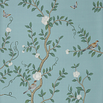 Обои ручная роспись Gustavian Garden Special Colourway on Duck Egg dyed silk варинант исполнения - 2 | Loft Concept в Ростове-на-Дону