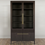 Витрина Primo со стеклянными фасадами и буфетом шпон Темный орех варинант исполнения - 2 | Loft Concept в Ростове-на-Дону