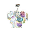 Люстра с каскадом из круглых разноцветных стеклянных дисков Mother of Pearl Iridescence варинант исполнения - 3 | Loft Concept в Ростове-на-Дону