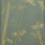 Обои ручная роспись Bamboo Golden on Blue grey dyed silk варинант исполнения - 2 | Loft Concept в Ростове-на-Дону