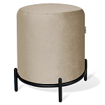 Банкетка круглая бежевый велюр на 4-х металлических ножках черного цвета SANJAY варинант исполнения - 1 | Loft Concept в Ростове-на-Дону