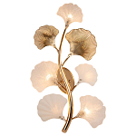 Бра в виде ветви с листьями белого и золотистого цвета Ariane Wall Lamp варинант исполнения - 1 | Loft Concept в Ростове-на-Дону