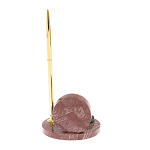 Часы настольные с шариковой металлической ручкой из натурального камня Stone Clock варинант исполнения - 6 | Loft Concept в Ростове-на-Дону