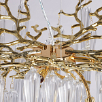 Люстра золотого цвета с декоративными ветками и длинными прозрачными стеклянными подвесами в форме сосулек Droplet Chandelier варинант исполнения - 8 | Loft Concept в Ростове-на-Дону