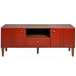 ТВ-тумба красная из массива бука с 2-мя дверками и ящиком Wenge Light варинант исполнения - 2 | Loft Concept в Ростове-на-Дону