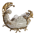 Чаша для фруктов из фарфора бронзовыми фигурками леопардов Eden Garden варинант исполнения - 2 | Loft Concept в Ростове-на-Дону