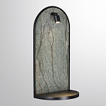 Настенный светильник зеленого цвета с черной рамкой овальной формы с полкой Herbarium  варинант исполнения - 1 | Loft Concept в Ростове-на-Дону