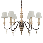 Люстра на металлическом основании с 6-ю белыми тканевыми абажурами Terrain варинант исполнения - 5 | Loft Concept в Ростове-на-Дону