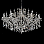 Люстра подвесная двухъярусная с 30-ю лампочками и прозрачными хрустальными подвесками на хромированном основании Crystal lamps варинант исполнения - 1 | Loft Concept в Ростове-на-Дону