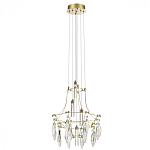 Люстра подвесная из металла с хрустальными подвесками прозрачного цвета Quasar 41 варинант исполнения - 5 | Loft Concept в Ростове-на-Дону