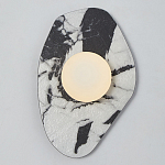 Бра с каменным черно-белым основанием и плафоном из стекла Shaw Marble Lighting варинант исполнения - 1 | Loft Concept в Ростове-на-Дону