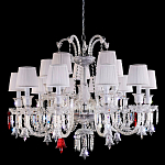 Люстра с 15-ю белыми текстильными абажурами и хрустальными подвесками Lustre Reverie варинант исполнения - 1 | Loft Concept в Ростове-на-Дону