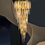 Люстра многоярусная с каркасом из металла и прозрачными подвесками FAIRYTREE Light варинант исполнения - 2 | Loft Concept в Ростове-на-Дону