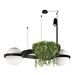 Подвесной светильник с 2-мя шарообразными плафонами и цилиндрическим спотом Light of Еyes варинант исполнения - 4 | Loft Concept в Ростове-на-Дону