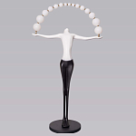 Торшер черно-белая статуэтка Девушка Girl Carries Light Balls варинант исполнения - 4 | Loft Concept в Ростове-на-Дону