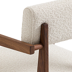 Кресло обеденное Alcove White Boucle из массива ореха варинант исполнения - 6 | Loft Concept в Ростове-на-Дону