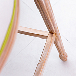 Барный стул золотистый из натурального бука с изображением птиц и цветов Blooming Birds варинант исполнения - 3 | Loft Concept в Ростове-на-Дону