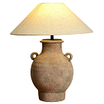 Настольная лампа керамическая с ручками и тканевым абажуром Eastern Tale варинант исполнения - 2 | Loft Concept в Ростове-на-Дону