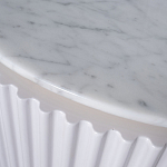 Тумба под телевизор белая овальная с мраморной столешницей Thoroughbass варинант исполнения - 3 | Loft Concept в Ростове-на-Дону