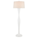 Торшер белый с тканевым абажуром на деревянном основании Graceful Silhouette варинант исполнения - 3 | Loft Concept в Ростове-на-Дону