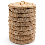 Плетеная корзина с крышкой из плетеного бананового дерева Zuwena Wicker Basket варинант исполнения - 1 | Loft Concept в Ростове-на-Дону