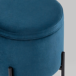 Синий пуф на черных ножках SANJAY варинант исполнения - 4 | Loft Concept в Ростове-на-Дону