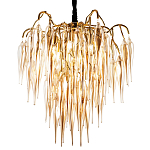 Люстра со стеклянными подвесками янтарного цвета Ambre Glass Chandelier 70 варинант исполнения - 1 | Loft Concept в Ростове-на-Дону