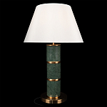 Настольная лампа на основании из зеленого мрамора с белым абажуром Noelia Green варинант исполнения - 2 | Loft Concept в Ростове-на-Дону