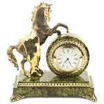 Часы настольные бронзовые с декором в виде коня Horse Stone Clock варинант исполнения - 3 | Loft Concept в Ростове-на-Дону