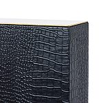 Настольная лампа с черным основанием из текстурированной кожи и белым абажуром Noir Allure  варинант исполнения - 3 | Loft Concept в Ростове-на-Дону