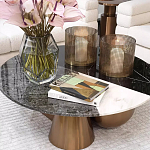 Дизайнерский журнальный стол с круглой столешницей на 3-х геометрических ножках Lehumod варинант исполнения - 2 | Loft Concept в Ростове-на-Дону