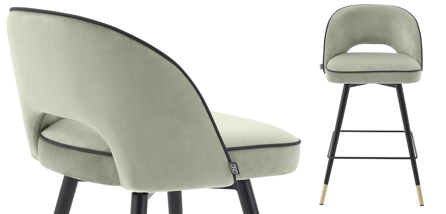 Комплект полубарных стульев Eichholtz Counter Stool Cliff set of 2 pistache green Комплект полубарных стульев Eichholtz Counter Stool Cliff set of 2 pistache green - Loft-Concept в Ростове-на-Дону