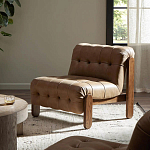 Кресло с деревянным каркасом и обивкой из кожи Medieval Furniture варинант исполнения - 2 | Loft Concept в Ростове-на-Дону