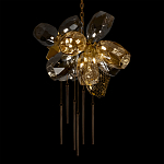 Люстра подвесная со стеклянными плафонами из дымчатого и золотистого с шестью вертикальными подвесками Gilded Mirage  варинант исполнения - 4 | Loft Concept в Ростове-на-Дону