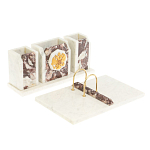 Настольный письменный набор из мрамора и креноида с гербом России Marble Accessory варинант исполнения - 2 | Loft Concept в Ростове-на-Дону