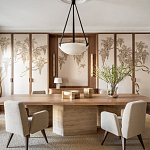 Обои с вышивкой ручной работы Deco Wisteria ﻿Midas colourway on Liso Pearl wool sateen варинант исполнения - 1 | Loft Concept в Ростове-на-Дону