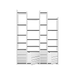 Стеллаж прямой ассиметричный с полками и 4-мя дверцами ARYA BOOKCASE WHITE варинант исполнения - 1 | Loft Concept в Ростове-на-Дону
