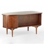 Дизайнерский письменный стол округлой формы с 4-мя ящиками и дверкой с полочками Rili варинант исполнения - 1 | Loft Concept в Ростове-на-Дону